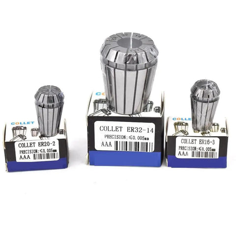 Heavy Duty Er32 Spring Collet 15mm Chuck Packs Rock Solid Grip And Zero Slack Precision 0005mm Clamp Accuracy For Cnc Milling Lathe Spindle Jobs Built Like A Tank With 65Mn Steel - Three collets displayed on boxes.