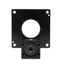 High-Precision Hollow Rotary Actuator For Industrial Automation with black frame and hollow center, front view.
