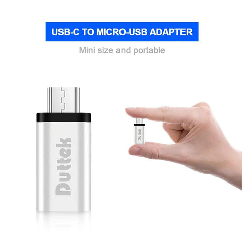 USB C To Micro USB OTG Adapter For Fast Data Transfer And Charging 480Mbps Compatible With FLIR One Pro held by hand