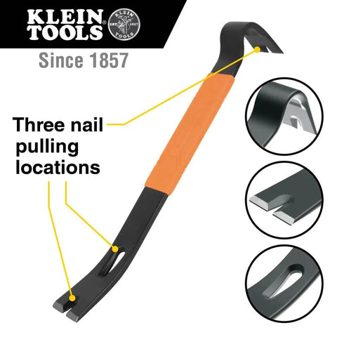 Heavy Duty 15 Inch Pry Bar Crowbar With Curved Claw And Beefy Nail Slots Forged Carbon Steel Construction With Comfortable Grip