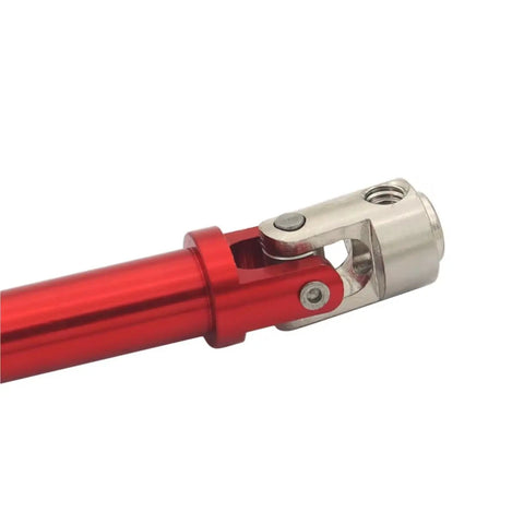 SCX10 CC01 1/10 RC CVD Drive Shaft Joint 103-150mm Replacement Part For Easy Install Durable High Performance Drive Shaft Connector Direct Bolt On Upgrade For RC Cars Trail Rigs And Off Road Crawlers red metal joint close-up