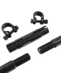 0 To 8 Inch Front Suspension Track Bar For Ford F250 F350 Super Duty 2005 To 2016 Forged Adjustable Panhard Bar Rod, Beefy 4x4 Ready, CNC Machined Steel, Maintenance Free Bushing; black adjustable track bar with clamps and threaded ends