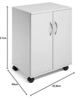 Heavy Duty Multifunction Closed Trolley In Grey With Flat Pack Delivery And Easy Assembly 528 By 737 By 400 Mm on wheels