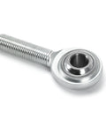 Badass 3/8 Inch 24 Thread Chromoly Heim Joint Rod End Kit showing a smooth silver spherical rod joint with threaded shaft.