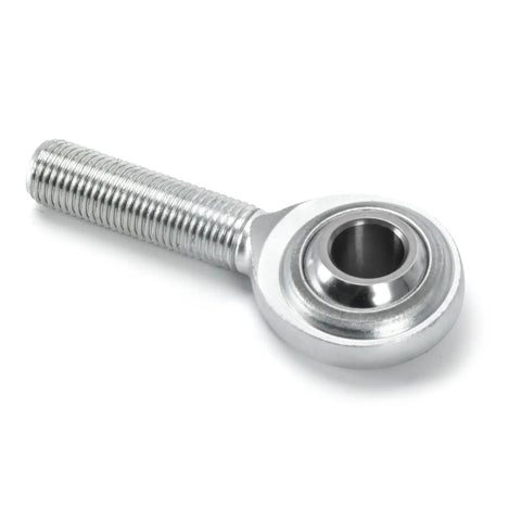 Badass 3/8 Inch 24 Thread Chromoly Heim Joint Rod End Kit showing a smooth silver spherical rod joint with threaded shaft.