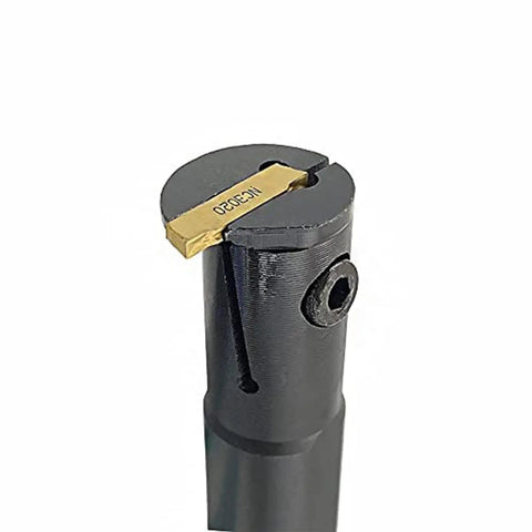 Close-up of Pro Grade Grooving Cut Off Cutter Set with MGMN200-G Holder and 3020 Tool showing carbide insert