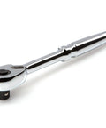 Go To Three Eighths Inch Drive Quick Release Ratchet With Eight Inch Length And Ninety Tooth Gear For A Tight Four Degree Swing Arc Ultra Compact Head