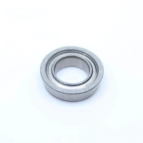 Get Cranking With These 10 Pack Flanged Deep Groove Ball Bearings in Smooth Chrome Steel And ABEC-1 Precision For Your DIY Build Projects Today, showing a single chrome steel bearing.
