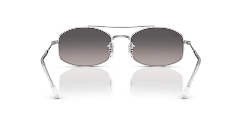 Front view of RB3719 Oval Sunglasses with Silver Frame and Grey Gradient Polarized Lenses, 51mm, showcasing vintage archive style.
