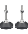 Adjustable Furniture Leg Levelers Pack Of 2 With Rubber Base Feet M6 Threaded Posts Easy Height Adjustment Up To 80 mm Rugged Load Support