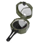 Go-To High-Precision Compass with Luminous Dial, magnetic declination adjuster, shockproof zinc alloy body for outdoor adventures, open lid view