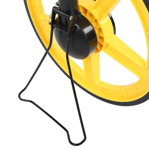 Ycauty Wheel Rangefinder with LCD Display Lightweight Measuring Wheel for Accurate Measurements on Roads 12.5inch, yellow wheel close-up.