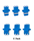 Six-pack blue terminal blocks with white posts and side mounting tabs