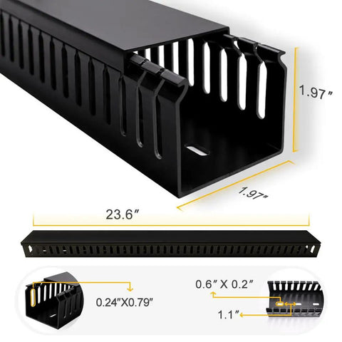 Open Slot Cable Management Kit With Upgraded Snap Structure Built For Big Cable Loads Cord Hider And Wire Cover 23.6 x 1.97 x 1.97 Inches