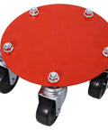 Beefy Heavy Duty Snowmobile Dolly With Steel Frame And V-Slide Design, 1500 Lbs Capacity Moving Cart, 2.5 In Swivel Casters, Adjustable Tie Down Straps, Garage And Shop Transport Stand, red steel caster base