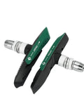 73mm Mtb V-Brake Pads With Dual Compound Rubber For Mechanical Linear Pull Brakes On Any Mountain Bike, showing front labels.