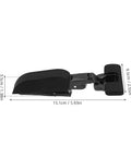 Concealed Mounting Cabinet Hinges With Soft Close Hydraulic Damper Quiet Buffer, black finish, side view with dimensions.