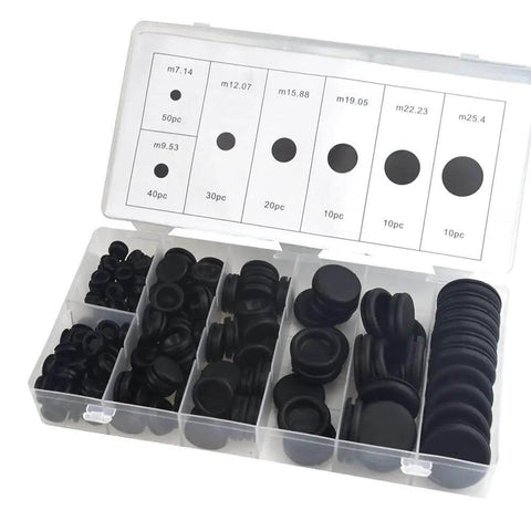 170 Piece Rubber Grommet Kit Dope Round Firewall Plugs For Auto Body And Sheet Metal Black Double Sided Wire Gasket Kit Insulated