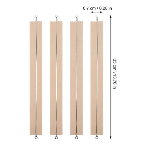5 Piece Hand Sealer Heating Strips Fast Heat Replacement Elements High Resistance Manual Sealer Parts Quick Warm Up No Sweat Setup For Reliable Daily Packing Tasks, four beige heating strips with metal connectors.