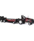 One Sixty Fourth Magnum Red Rumbler Pulling Tractor with Sled for collectors, kids 3+, realistic roll bar, oversized tires, 1/64 scale