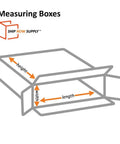 Diagram showing how to measure Side Loading Boxes With Full Overlap Flaps Kraft Corrugated 18 Inch By 6 Inch By 45 Inch Pack Of 5