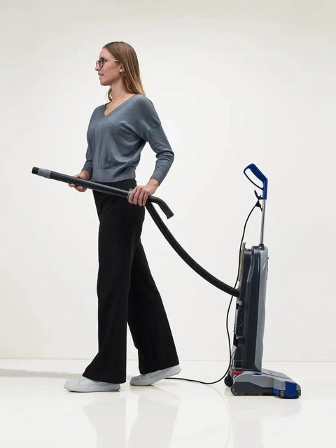 Lindhaus Dynamic Eco Force 300 Commercial Bagged Upright Vacuum W HEPA H13 Filter Lightweight 2 Motor System For Carpet Office Cleaning Best Performance
