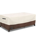 Outdoor Patio Coffee Table Cover 600D Waterproof Rugged Heavy Duty Table Cover For Beige And Brown 48 X 28 X 16 Inches Weatherproof Shield