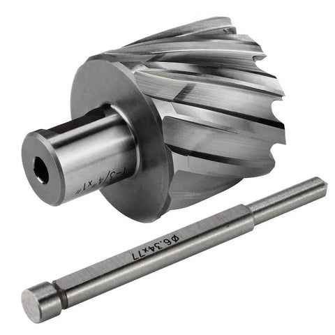 Annular cutter with 1-3/4 in dia and 3/4 in Weldon shank; HSS slugger bit for magnetic drill press, 2-piece set