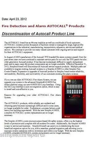 Commercial Fire Alarm Console Replacement Compatible With Simplex 200 System deep cleaned and load tested, detailed view of control board layout.
