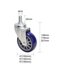Heavy Duty TPU Swivel Caster Wheels With Brakes Top Plate Mount 360 Degree Swivel Mx Threaded Stem Rolling Casters For Workbench