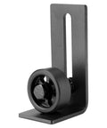 Carbon Steel Adjustable Wall Or Floor Roller Guide For Barn Door Hardware Black Finish Heavy Duty Mount Smooth Quiet Glide Fits 76mm Thick Doors Durable Construction front view