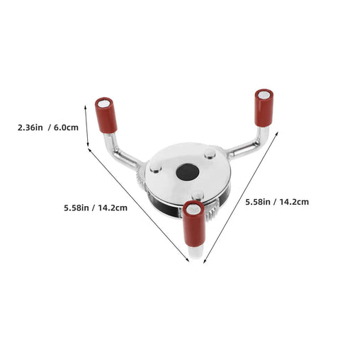 Professional Grade Smoke Transducer Extraction Tool, stainless steel head, red handles, 5.58in diameter, for smoke sensor care.