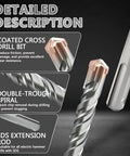 FROOOK SDS Plus rotary hammer drill bit with coated head and four carbide edges, 1.5x18 in for masonry.