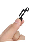 30 Pack Of Concealed Furniture Connector Brackets And Heavy Duty Metal Clamps For Bulletproof Cabinet Setup Tight Seal No Loose Ends Smooth Install Top Shelf Grade Materials For Real Dealers And Home Builders - black metal connector held in hand.