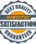 Silver and orange badge stating 'Best Quality Powertec Satisfaction Guaranteed'