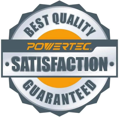 Silver and orange badge stating 'Best Quality Powertec Satisfaction Guaranteed'