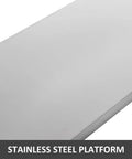 Stainless steel platform for Heavy Duty Digital Livestock Scale With Rock Solid Stainless Steel Platform Built Wide And Sturdy For 1100 LB Pet Weighing And Dead On Postal Shipping Measurements.