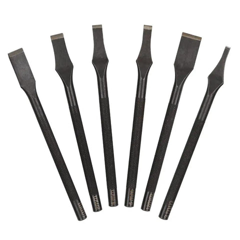 Pro Grade Leather Prong Chisel Set With Six Slot Punch Tips For Belts Wallets And Bags Dope Polished Finish And Smooth Cutting Edges