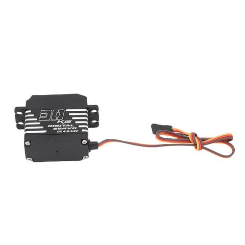 Heavy Duty Digital Servo With Killer Torque And Full Metal Gears Built Tough For 1/8 1/10 1/12 RC Car Crawler trucks side view with wire.