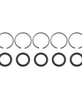 5 Piece Replacement Kit For Pneumatic Impact Wrench Sockets Retainer Rings With O Rings in black, arranged in two rows