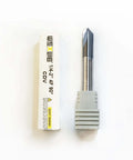 WEXWE chamfer end mill, 1/4 inch shank, 4-flute carbide bit for alloy and hardened steel, shown beside its box