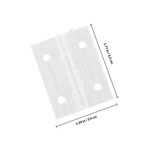 Two Sets of Mini Acrylic Hinges for Wooden Boxes and Crafts, folding butt hinge, dimensions 1.77 x 1.34 inches, transparent acrylic