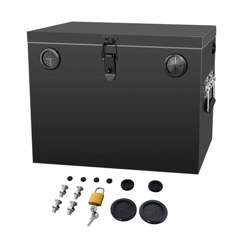 Built Tough Steel Battery Box Enclosure Fits 12V Deep Cycle Groups 24 And 27 Fully Weatherproof with lock and screws.
