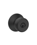 Bowery Matte Black Door Knob with Keyed Entry Lock Easy Install Self Aligning Screws Reversible Front Door Handle