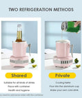 Your Daily Driver Chiller That Keeps Sips Frosty Without The Ice Hassle Mini Portable Cooler showing two refrigeration methods for drinks.