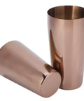 Heavy Duty 304 Stainless Steel Cocktail Shaker Set And Bartender Kit With Slick Mirror Polish For Top Shelf Mixology Drinks and Chilled Iced Coffee Bar Gear That Really Slaps At Weekends - Rose Gold Shaker Cups