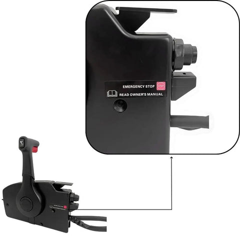 Aftermarket Replacement Remote Control For Mercury Outboard Engine 4 Stroke Side Mount 14 Pin with emergency stop label