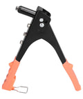 Awesome FTVOGUE Rivet Manual Hand Tool Kit Featuring Alloy Steel Gun With 200 Cup Head Fasteners In 2 4mm 3 2mm 4mm And 4 8mm Sizes Perfect For Auto Repair Sheet Metal Work Home Assembly And Pipelines Making Projects A Total Breeze., black alloy steel hand riveter with orange grips