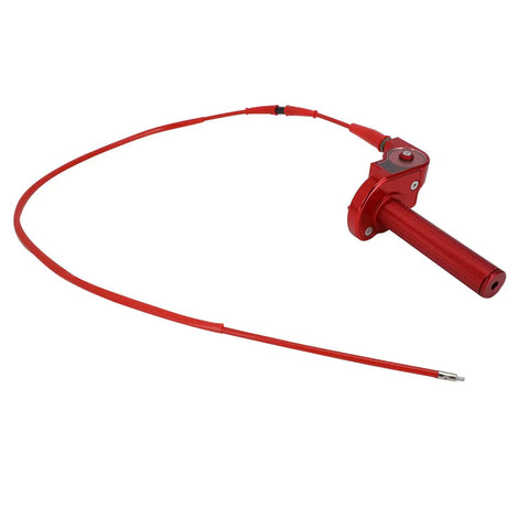 Red Universal Seven Eighths Inch 22mm Quick Twist Throttle Grips With Cable Aluminum Alloy for Dirt Bikes ATVs Mini Bikes