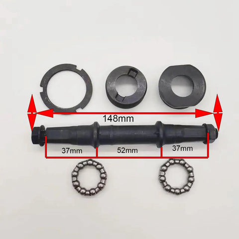 Bottom Bracket Crank Axle Square Taper 5S 148mm Length 52mm Mid Size Universal Fit For Most Mountain And Cross Bikes